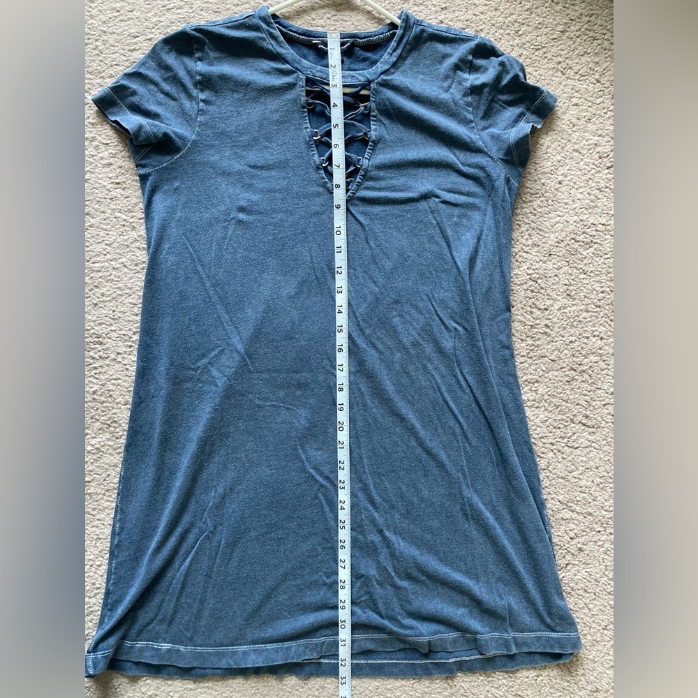4/$25 American Eagle Outfitters Blue Shirt Dress Women’s Large - Picture 8 of 8
